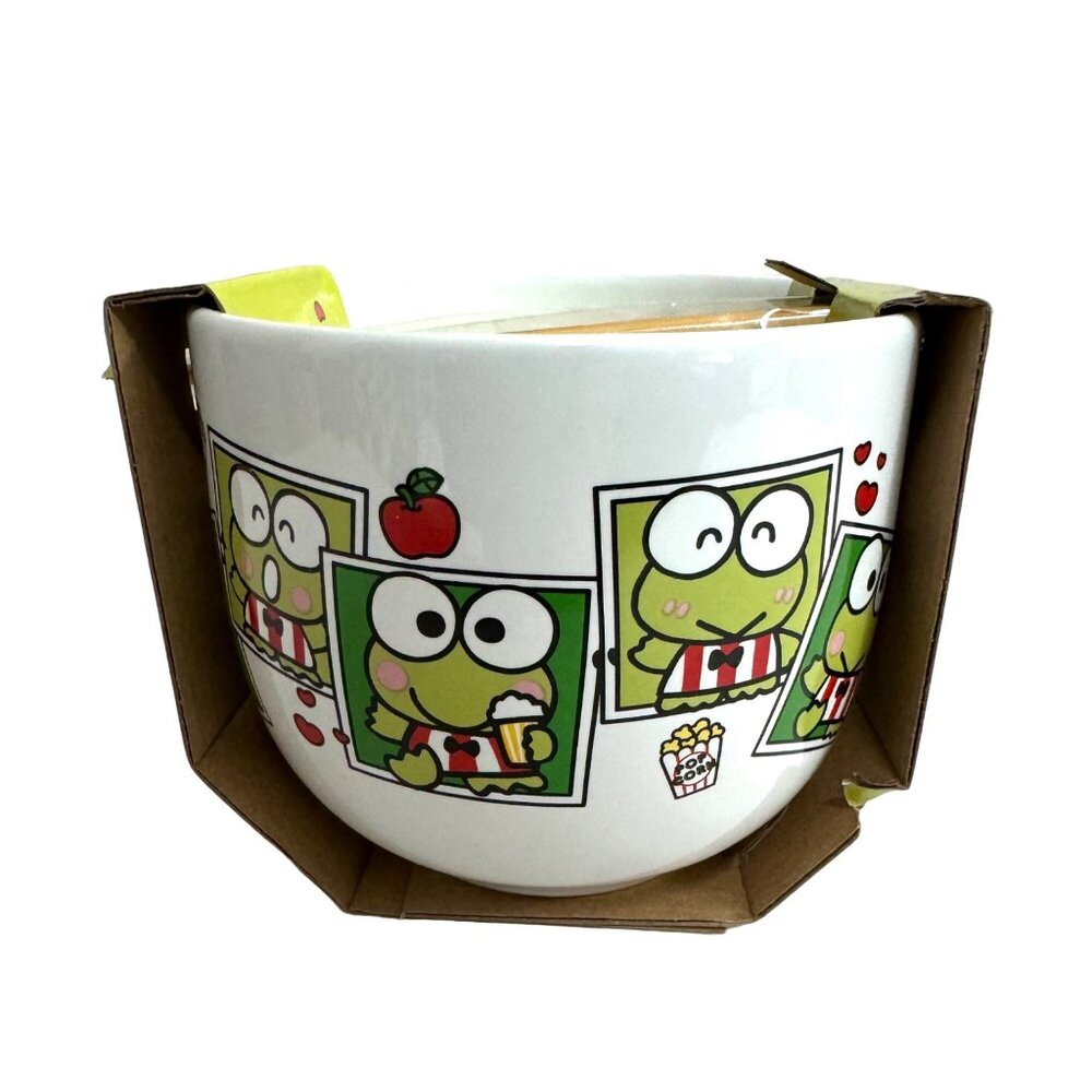 Sanrio Keroppi Y2K 90s Ramen bowl set‎ green kawaii harajuku